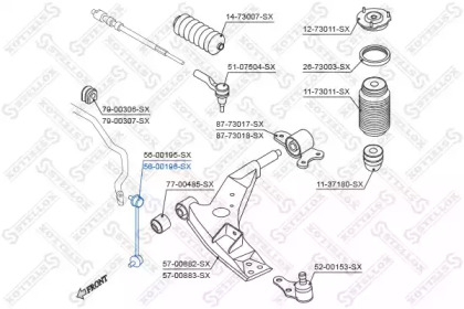 Купить STELLOX 5600196SX тяга стабилизатора переднего правая 5600196SX