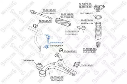Купить STELLOX 5600419SX тяга стабилизатора переднего левая\ Hyundai Accent/Verna all 03 5600419SX