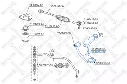 Купить STELLOX 57-00094-SX рычаг нижний правый