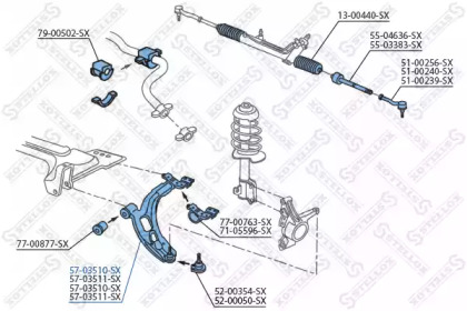 Купить STELLOX 57-03510-SX Рычаг левый