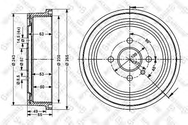 Купить STELLOX 6025-3614-SX Барабан тормозной