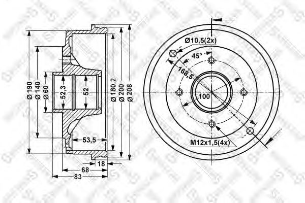 Купить STELLOX 6025-3906-SX Барабан тормозной