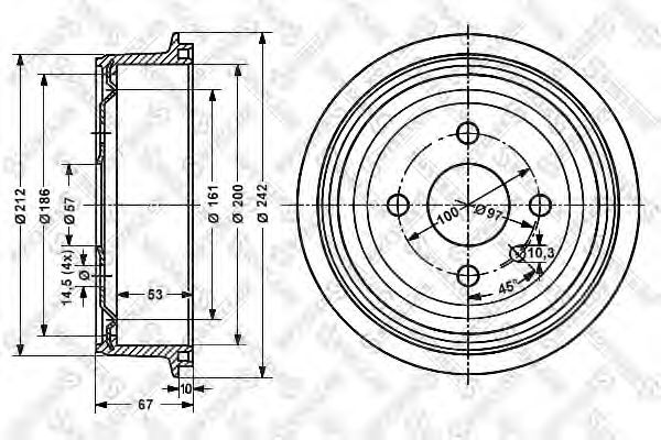 Купить STELLOX 6025-9905-SX Барабан тормозной