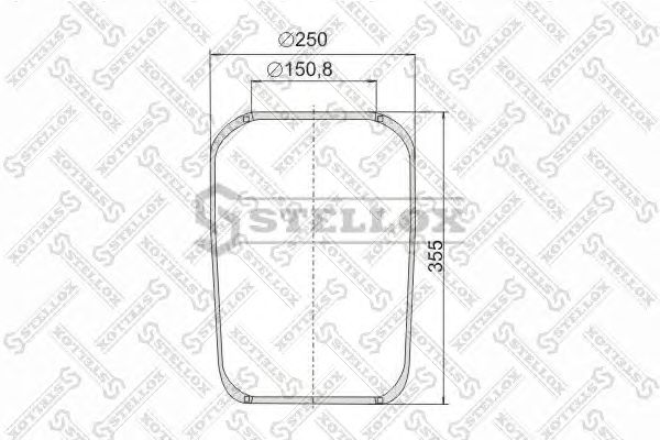 Купить STELLOX 9007150SX пневмоподушка !кон. 350-260-150.8/150.8 \DAF,MAN,MB,RVI,Scania
