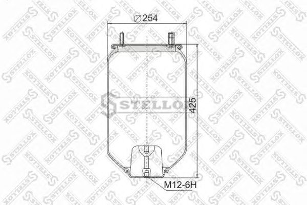 Купить STELLOX 9041560SX пневмоподушка без стакана. !1шп.M12 1шп-шт.M12/20 Н:1отв.M12 \ROR,Weweler