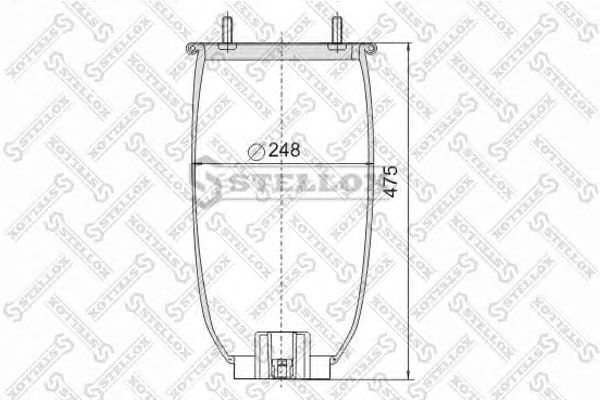 Купить STELLOX 9041570SX пневмоподушка без стак. ! H478 2шп.M12смещ.25. 1отв.штуц.M22. 1отв.M12 \ROR