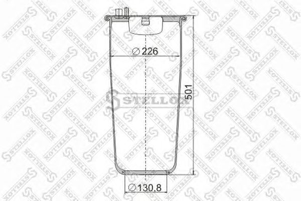Купить STELLOX 9048820SX пневмоподушка без стак.! 2штуц.M16 смещ.84- 1шп.M12 \MAN TGA