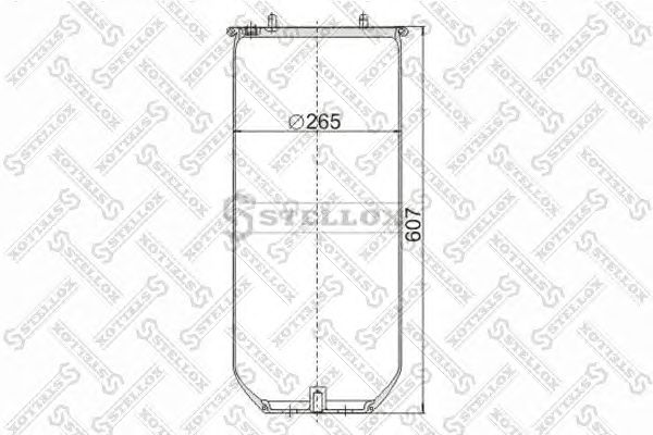 Купить STELLOX 9049130SX пневмоподушка без стак.! h485 2шп.d12. 1отв.штуц.M16. Н: 1отв. \Scania