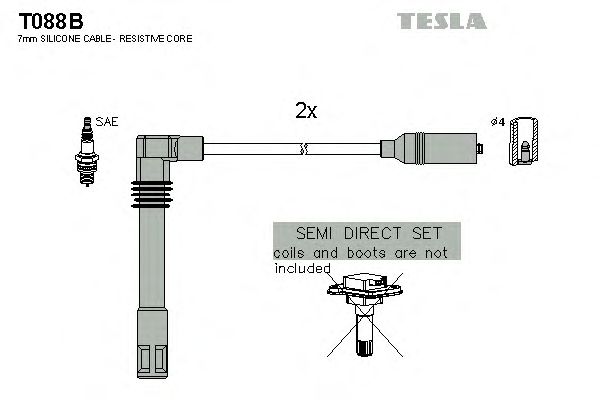 Купить TESLA T088B к-кт проводов!\ Audi A4/A6, VW Passat 1.8i 95-00