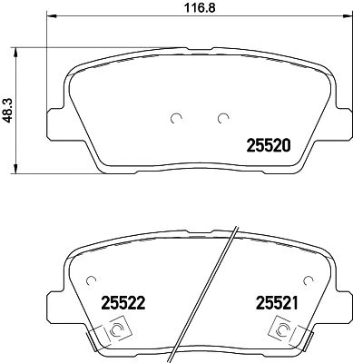 Купить TEXTAR 2552001 Колодки тормозные дисковые HYUNDAI: SANTA FE USA вездеход закрытый 2.4 12-, SANTA FE II 2.0 CRDi/2.0 CRDi 4x4/2.2 CRDi/2.2 CRDi 4x4/2.2 CRDi GLS/2.2 CRDi GLS 4x4/2.4/2.4 4x4/2.7