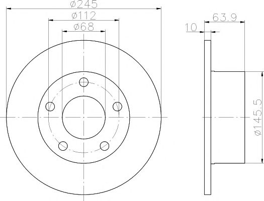 Купить TEXTAR 92057503 Диск тормозной AUDI 100/A6/VW PASSAT B5 зад. 1 шт (min 2 шт)(d=245mm)PRO с покрытием PRO
