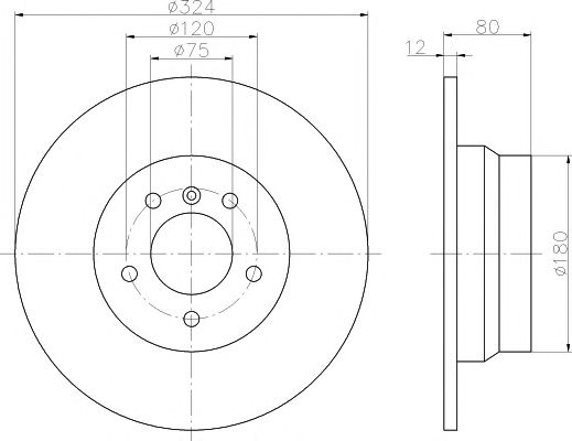 Купить TEXTAR 92107403 Диск тормозной BMW X5 (324x12) (PRO) с покрытием PRO