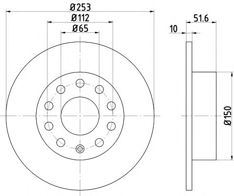 Купить TEXTAR 92120903 Диск тормозной AUDI/SEAT/SKODA/VW A3/OCTAVIA/GOLF 5 задний 1 шт (min 2 шт) с покрытием PRO