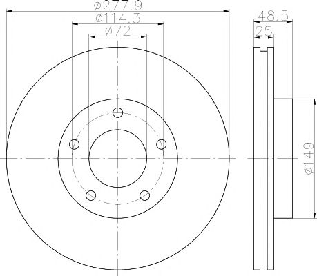 Купить TEXTAR 92130303 Диск тормозной MAZDA 3/5 1.4/1.6 перед.вент. 1 шт (min 2 шт) d=278mmPRO с покрытием PRO