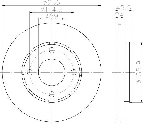Купить TEXTAR 92134803 Диск тормозной Mitsubishi Colt -04- передний 1 шт с покрытием PRO