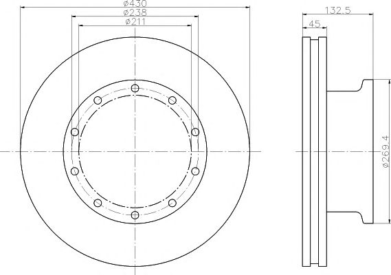 Купить TEXTAR 93087900 93087900 диск тормозной! 430/211x45/132.5 10n-238-M14x1.5 \ MB Actros