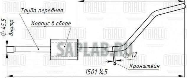 Купить TRIALLI EAM0906 Глушитель Renault Sandero (07-) доп. (резонатор) (алюм. сталь) (EAM 0906)