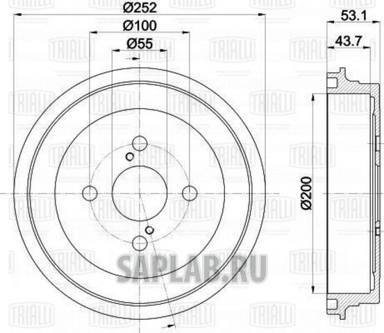 Купить TRIALLI TF 051342 Барабан тормозной d=200