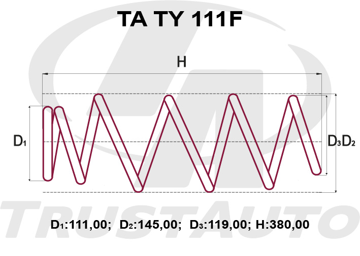 Купить TRUSTAUTO TATY111F Пружина усиленная FR LIFAN X50