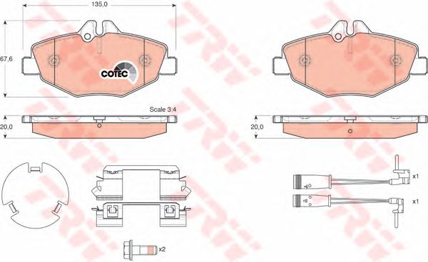 Купить TRW GDB1542 Колодки тормозные дисковые передн MERCEDES-BENZ: E-CLASS 02-, E-CLASS T-Model 03-