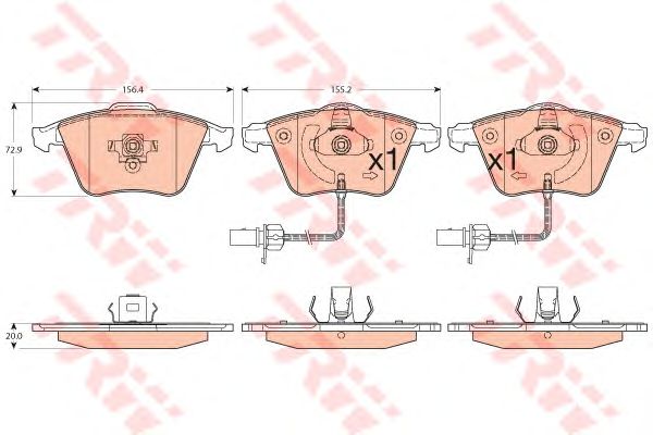 Купить TRW GDB1554 Колодки тормозные дисковые передн AUDI: A4 03-04, A4 Avant 03-04, A4 кабрио 04-, A6 01-05, A6 04-, A6 Avant 01-05, A6 Avant 05-, A8 02-