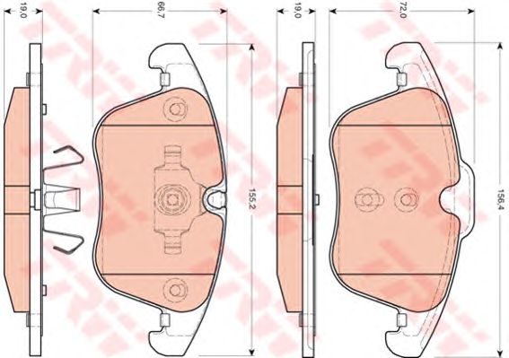 Купить TRW GDB1705 Колодки передние JAUGUAR S-TYPE (CCX), XF (CC9), XJ (X350) GDB1705