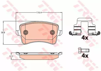 Купить TRW GDB2107 Колодки тормозные дисковые задн AUDI: A4 1.8 TFSI/1.8 TFSI quattro/2.0 TDI/2.0 TDI quattro/2.0 TDi/2.0 TDi quattro/2.0 TFSI/2.0 TFSI quattro/2.7 TDI/3.0 TDI quattro/3.2 FSI