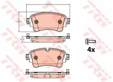 Купить TRW GDB2132 Колодки тормозные дисковые задн AUDI A4/A6/A8/Q7/Q8 15-