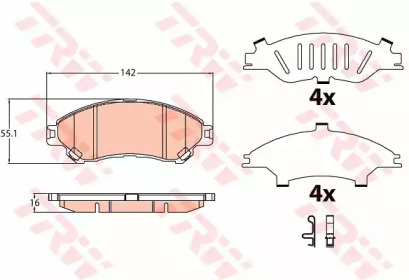 Купить TRW GDB3633 Колодки передние SUZUKI SX4 S-CROSS 8/13-, VITARA 2/15- GDB3633