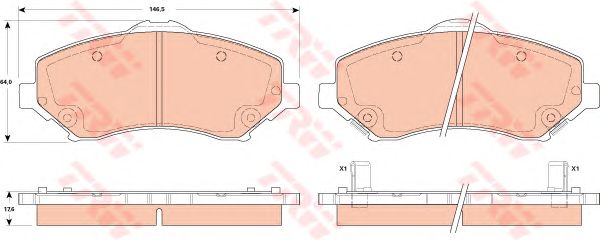 Купить TRW GDB4605 Колодки передние DODGE JOURNEY, NITRO, JEEP CHEROKEE 08- GDB4605