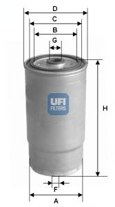 Купить UFI 24.012.00 Фильтр топливный дизельный HYUNDAI SANTA FE II 2.0CRDI, KIA SORENTO II 2.0CRDI 24.012.00
