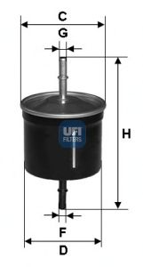 Купить UFI 31.811.00 Фильтр топливный бензиновый VOLVO S40 1.6-2.0, S60 2.0-2.5T, S80 2.0-2.9, XC90 2.5T-3.2 31.811.00