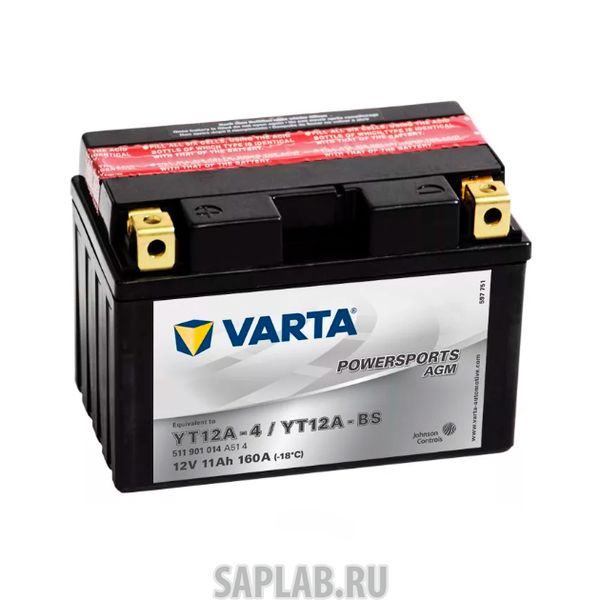 Купить VARTA 511901014 Аккумуляторная батарея Рус 11ah 160a 150/88/105 Yt12a-Bs Moto Varta 511901014