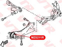 Купить VTR MZ0211R Сайлентблок заднего продольного рычага (передний) GS1D28200B GS1D28200C GS1D28250B GS1D28250C