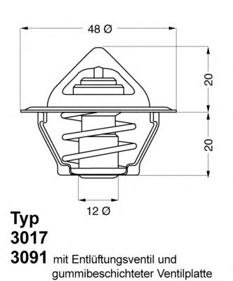 Купить WAHLER 3017.92D2 Термостат (92°C) /с прокладкой/
