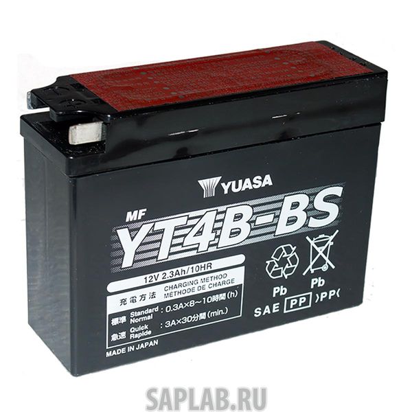 Купить YUASA YT4BBS Аккумулятор Yuasa YT4B-BS 12В 2,4Ач 40CCA 114x39x87 мм Прямая (+-)