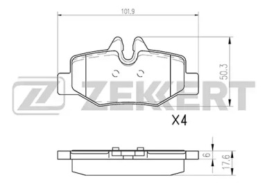 Купить ZEKKERT BS1212 Колодки тормозные