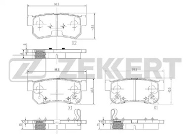 Купить ZEKKERT bs1496 колодки тормозные задние