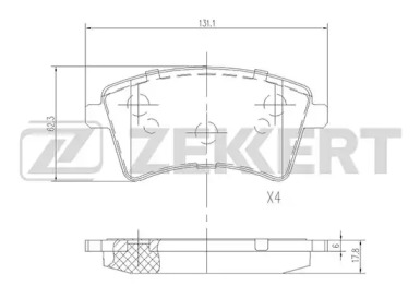 Купить ZEKKERT BS2830 КОМПЛ ПЕР ТОРМОЗНЫХ КОЛОДОК КАНГУ II_