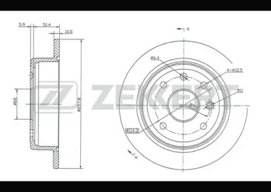 Купить ZEKKERT BS5405 диск тормозной задний