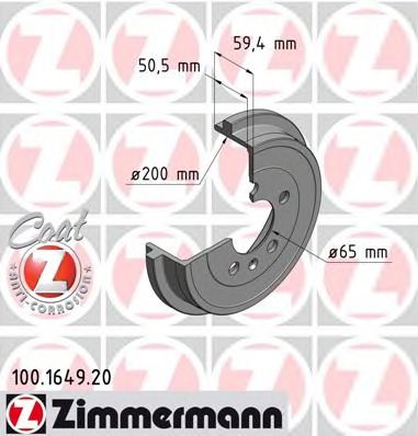 Купить ZIMMERMANN 100.1649.20 Барабан торм.задн. [240х200x59,4] COAT Z