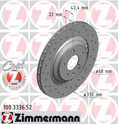 Купить ZIMMERMANN 100.3336.52 Тормозной диск