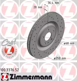 Купить ZIMMERMANN 100.3376.52 Диск торм.задн.вентил.перфорир. [350x28] SPORT COAT Z