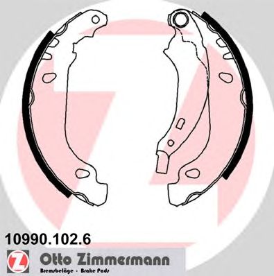 Купить ZIMMERMANN 10990.102.6 Колодки торм.барабан. [180х42] с рычагом