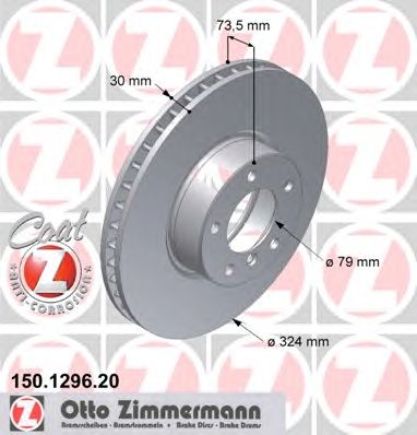 Купить OTTO ZIMMERMANN 150129620 ДИСК ТОРМОЗНОЙ ПЕРЕД E 39 / 150.1296.00 *