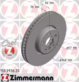 Купить OTTO ZIMMERMANN 150293620 Тормозной диск, легкий, вентилируемый, с