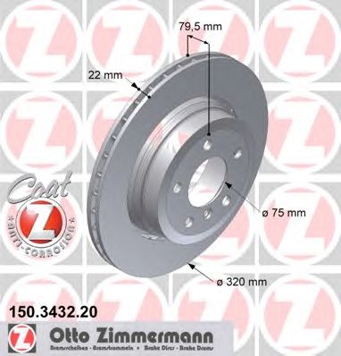 Купить OTTO ZIMMERMANN 150343220 ДИСК ТОРМОЗНОЙ E 83 X3 ЗАДН. *