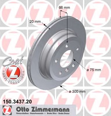 Купить OTTO ZIMMERMANN 150343720 ДИСК ТОРМОЗНОЙ E 90 IX ЗАД