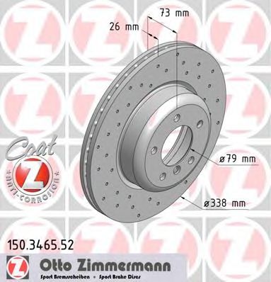 Купить OTTO ZIMMERMANN 150346552 ДИСК ТОРМОЗНОЙ ПЕРЕД Е82/E88