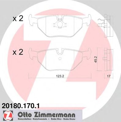 Купить ZIMMERMANN 20180.170.1 Колодки торм.задн.